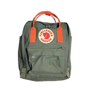 Fjallraven Kanken Mini Backpack 23561 Frost Green w/ Peachy Pink Straps